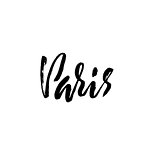 Handwritten lettering poster for your design. Creative typography. Hand drawn greeting card with text Paris. Vector illustration
