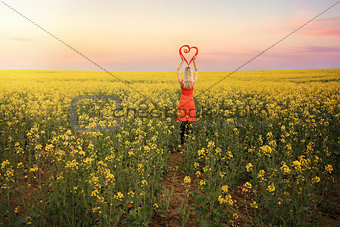  Woman in Canola Fields in Young Country NSW