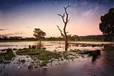 Floodwaters dusk to evening Outback Australia