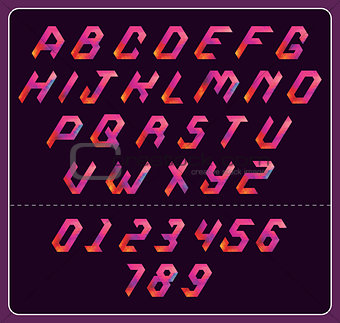 colorful polygonal font