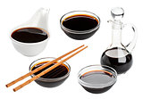 Soy sauce isolated on white