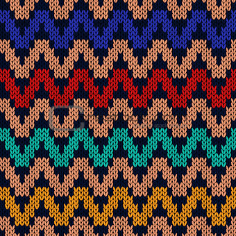 Geometrical zigzag seamless knitted pattern