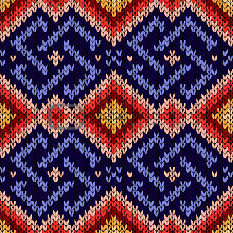 Seamless ornamental knitted pattern