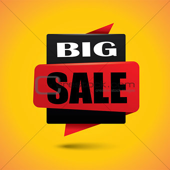 Big sale bubble banner in vibrant black and red colors