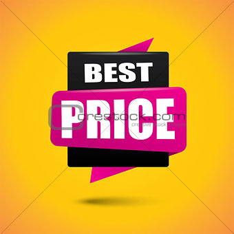 Best price bubble banner in vibrant black and pink colors