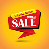 Super sale bubble banner in vibrant colors