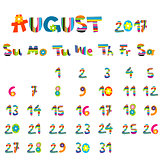August 2017 calendar