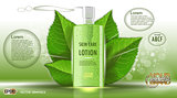 Digital vector green glass skin care lotion
