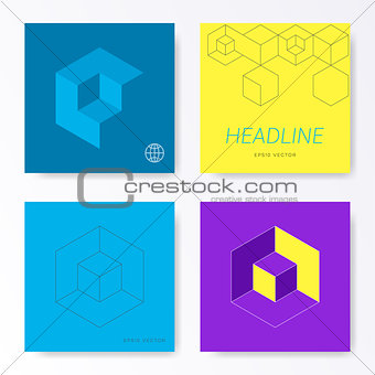 Minimalist modern square card cover designs