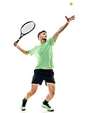 tennis player service serving man isolated