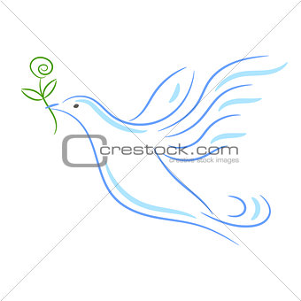 Peace dove sketch vector illustration.