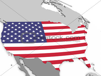 USA on globe with flag
