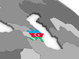 Azerbaijan on globe with flag
