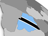 Botswana on globe with flag