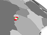 Burundi on globe with flag
