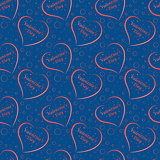 seamless pattern of red hearts, valentines day on a  background