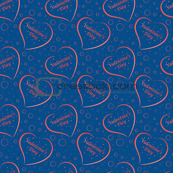 seamless pattern of red hearts, valentines day on a  background