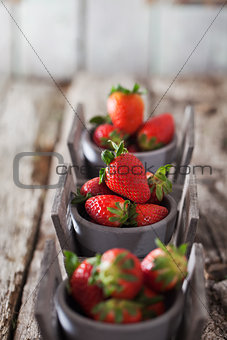 Strawberries on wood