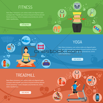 Yoga and Fitness Horizontal Banners