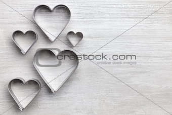 Love concept. Hearts on grey background