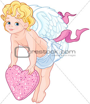 Cupid Holding a Heart
