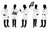 female doctor silhouettes
