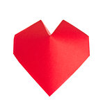 Red 3d heart of origami.