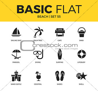 Basic set of beach icons