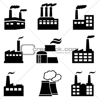 Industrial buildings, factories and power plants