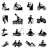 Leisure and recreational activities icons