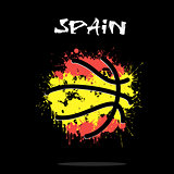 Flag of Spain as an abstract basketball ball