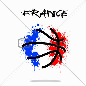 Flag of France as an abstract basketball ball