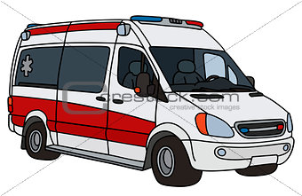 Red and white ambulance