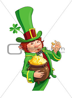  Gnome leprechaun. Fairy-tale character for Saint Patrick's Day