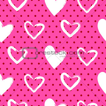 Romantic valentine seamless vector pattern.