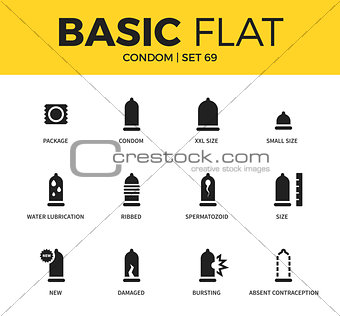 Basic set of condom icons