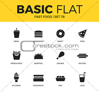 Basic set of fast food icons