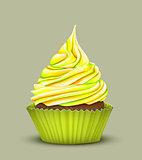 cupcake  with multi-color cream