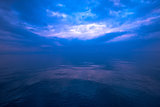 Mystic blue sea horizon view