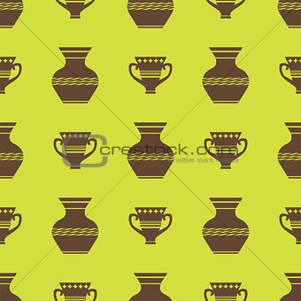 Vases Silhouettes Seamless Pattern