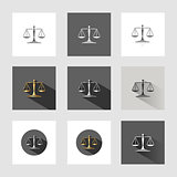 Scales of justice icon set