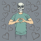 Skull Valentine day vector concept