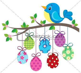 Bird and Easter eggs theme image 1