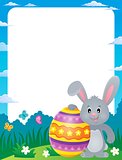 Frame with stylized bunny and Easter egg