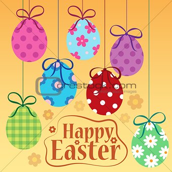 Happy Easter theme with ornamental eggs