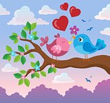 Valentine birds on branch theme 2
