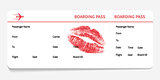 boarding pass with kiss