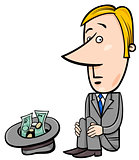 businessman beggar cartoon