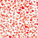 Valentine background with hearts on transparent