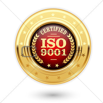 ISO 9001 certified medal - quality management system insignia